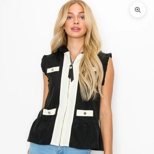 Stylish Black and White Women's Vest